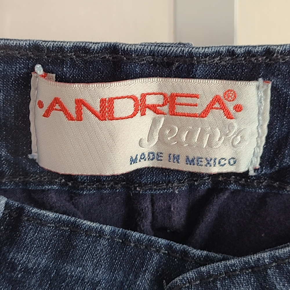 Andrea Jeans Women's Dark Wash Slim Jeans | 9 - Picture 2 of 11